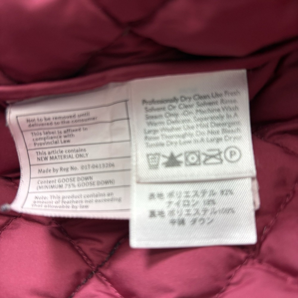 Eddie Bauer Quilted Goose Down Jacket Womens L Maroon EB 650 Puffer Classic‎ - Picture 7 of 11